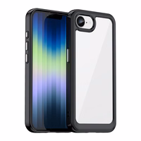 Outer Space viedtālruņa apvalks iPhone 16e elastīgs rāmja vāks - melns