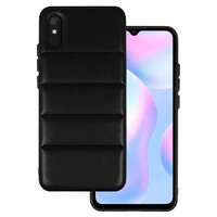 Ādas 3D viedtālruņa apvalks Xiaomi Redmi 9A dizains 2 melns
