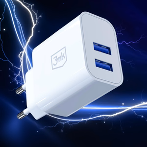 3mk FlowPower 10W 2.4A 2A sienas lādētājs - balts