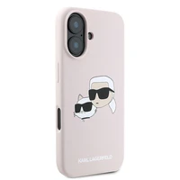 Karl Lagerfeld silikona viedtālruņa apvalks Nauble Heads Print Magnētiskais iPhone 16 Plus - rozā