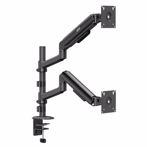 Ergo Office ER-692 B – dual gas-spring monitor arm for 17–32-inch screens, 1–10 kg per arm, matte black