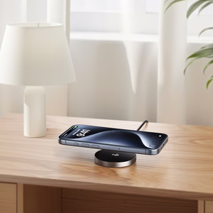 Acefast E24 Qi2 15W magnētiskais induktīvais lādētājs ar 1.2m USB-C kabeli - melns