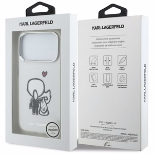 Karl Lagerfeld Karl & Choupette задняя MagSafe чехол для iPhone 17 Pro прозрачный