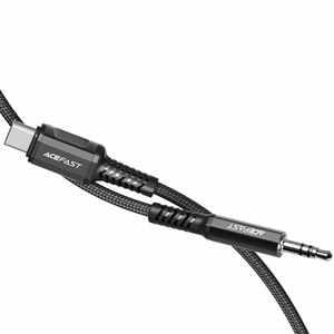 Acefast audio kabelis USB Type C - 3.5mm mini ligzda (vīriešu) 1.2m, AUX melns (C1-08 melns)