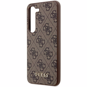 Guess GUHCS23SG4GFBR S23 S911 brūns/brūns cietais apvalks 4G Metal Gold Logo
