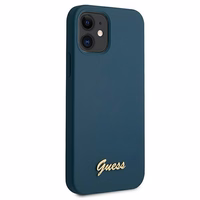 Guess GUHCP12SLSLMGBL iPhone 12 mini 5.4" zils/zils cietais apvalks Metal Logo Script