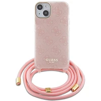 Guess GUHCP15SHC4SEP iPhone 15 / 14 / 13 6.1" rozā maciņš Crossbody Cord 4G Print