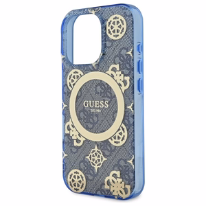 Guess GUHMP16XH4PYEEB iPhone 16 Pro Max 6.9" zils/zils cietais apvalks IML Peony On 4G Background Magnētiskais