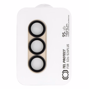 Rūdīts stikls Tel Protect 95% AR+AF Full Metal Camera Protector uz kameras priekš Samsung Galaxy S26/S26 Plus zelta (kameras sala)