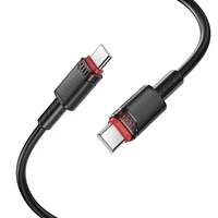 Borofone Kabelis BX110 Beneficio - Type C uz Type C - 60W 3A 1 metrs melns