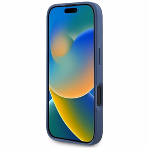 Guess graudainā raksta ziedu motīva MagSafe viedtālruņa apvalks iPhone 16 - zils