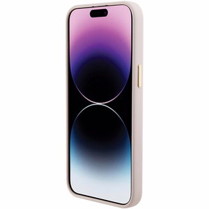 Guess Silikona Logo Strass 4G Viedtālruņa apvalks iPhone 15 Pro Max - Rozā