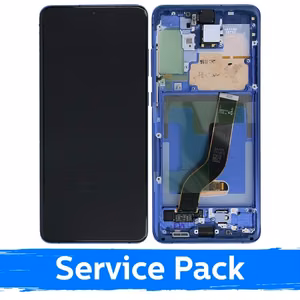 LCD Displejs Saderīgs ar Samsung G986 (G985) S20 Plus Ar Frame / Aura Zils / (Service Pack)