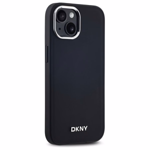 DKNY Vienkāršs logotips Magnētiskais viedtālruņa apvalks iPhone 15 Plus - melns