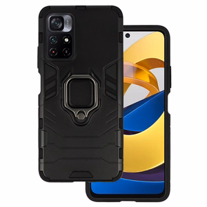 Viedtālruņa apvalks Ring Armor Case for Xiaomi Poco M4 Pro 5G - melns