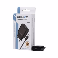 Beline Tīkla lādētājs 1x USB-C 30W + USB-C kabelis melna PD 3.0 BLNCB30C GaN