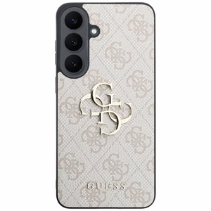 Guess Leather 4G Metal Logo vāciņš Samsung Galaxy S26 FE – rozā