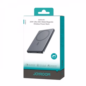 Portatīvais lādētājs Joyroom JR-PBM08 pelēks 5000mAh (bezvadu uzlāde 15W / PD 20W)