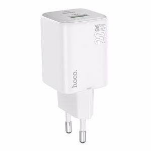 Lādētājs Hoco N41 20W GaN USB-A/USB-C balts