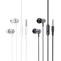 HOCO vadu austiņas Jack 3,5 mm ar mikrofonu M108 sudraba