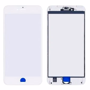 LCD ekrāna stikls Apple iPhone 6 Plus ar rāmi un OCA balts V2 ORG