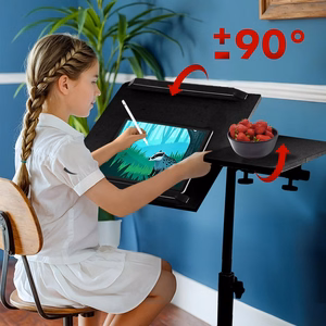 Maclean pārvietojams galdiņš un klēpjdatora statīvs, melnā krāsā, regulējams augstums 59-89cm, līdz 30kg, MC-121 B