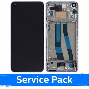 LCD Displejs Saderīgs ar Xiaomi Mi 11 Lite 4G (Lite 5G / Lite 5G NE) Ar Frame / Snowflake Balts / (Service Pack)
