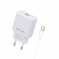 Beline Tīkla lādētājs 1x USB-C 30W + USB-C kabelis balta PD 3.0 BLNCW30C GaN