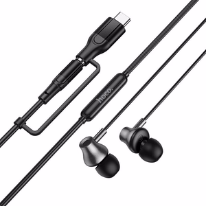 Hoco M119A vadu austiņas ar mikrofonu, 3,5 mm / USB-C spraudnis, melnas
