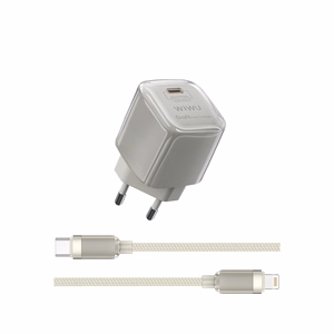 WIWU Jello 20W GaN lādētāja komplekts Wi-U016 C-L, ES kontaktdakša