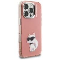 Karl Lagerfeld IML Aquarelle Choupette & Logo iPhone 16 Pro macins - roza