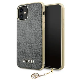 Guess GUHCN61GF4GGR iPhone 11 6.1" / Xr pelēks/pelēks cietais apvalks 4G Charms Collection