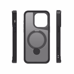 Etteri Matēts Magnētiskais gredzens viedtālruņa apvalks iPhone 15 Pro 6,1" melns