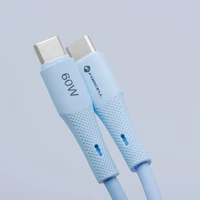 FORCELL F-ENERGY C344 kabelis Type C uz Type C QC4.0 PD 3A 60W Silikona 1 m zils