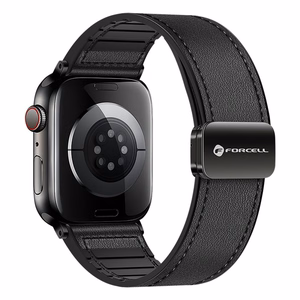 Ремешок для Apple Watch Forcell F-Design FA21 магнитная эко-кожа 42 / 44 / 45 / 49 мм чёрный