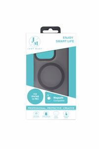 JM MAGSAFE SILK FROST I maciņš iPhone 16 Pro, melns