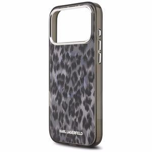Karl Lagerfeld IML Leoparda raksts Magnētiskais viedtālruņa apvalks iPhone 17 Pro Max - melns
