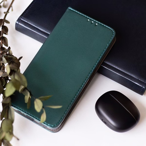 Smart Magnetic maciņš Motorola Moto G37, tumši zaļš