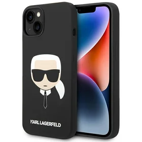Karl Lagerfeld KLHCP14MSLKHBK iPhone 14 Plus 6.7 "cietais viedtālruņa apvalks melns / melns silikona Karl`s Head