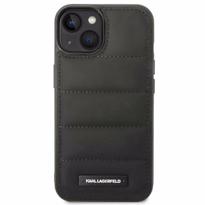 Karl Lagerfeld Pūkais Izstiepts Logotips iPhone 14 apvalks - melns