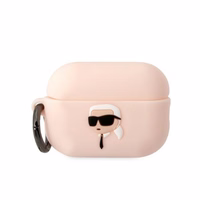 Karl Lagerfeld KLAP2RUNIKP AirPods Pro 2 apvalks rozā/rozā Silikona Karl Head 3D