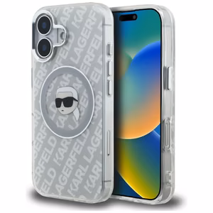 Karl Lagerfeld IML Karl Head Logo MagSafe Case for iPhone 16 - Gray