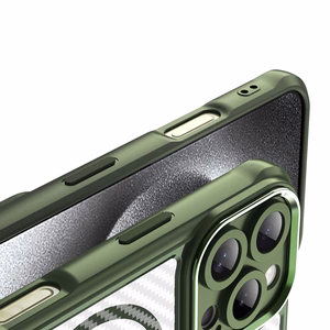 Leading Series Magnētiskais silikona viedtālruņa apvalks iPhone 16 Pro - zaļa