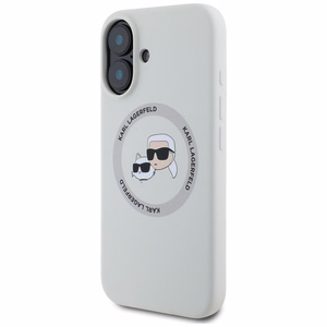 Karl Lagerfeld Silikona Double Heads And Circle Magnētiskais viedtālruņa apvalks iPhone 16 bēšs