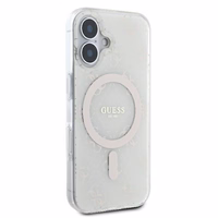 Guess IML 4G Fons Magnētiskais viedtālruņa apvalks iPhone 16 Plus - balts