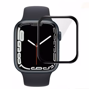 Acrylic Full Glue rūdītais stikls Apple Watch 7/8/9 45mm, melns rāmis