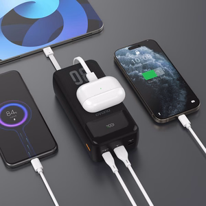 Dudao K15MAX 30000mAh PD 22.5W внешний аккумулятор со встроенными кабелями - Чёрный
