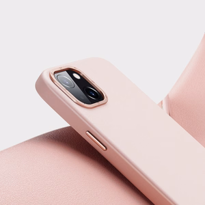Dux Ducis Grit ādas apvalks iPhone 14 Plus Elegants mākslīgās ādas apvalks (MagSafe saderīgs) Rozā