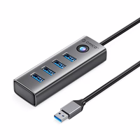Hub Orico PDD4U-U3 4x USB-A 3.0 - pelēks