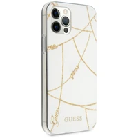 Guess Gold Chain Collection viedtālruņa apvalks iPhone 12 Pro Max 6.7" - balta